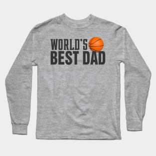 Simple World's Best Dad Typography Basketball Long Sleeve T-Shirt